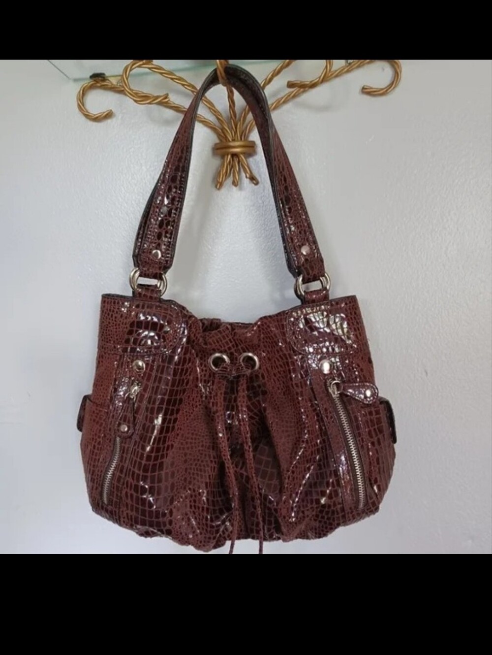 NWOT Bueno Crocodile-Print Purse